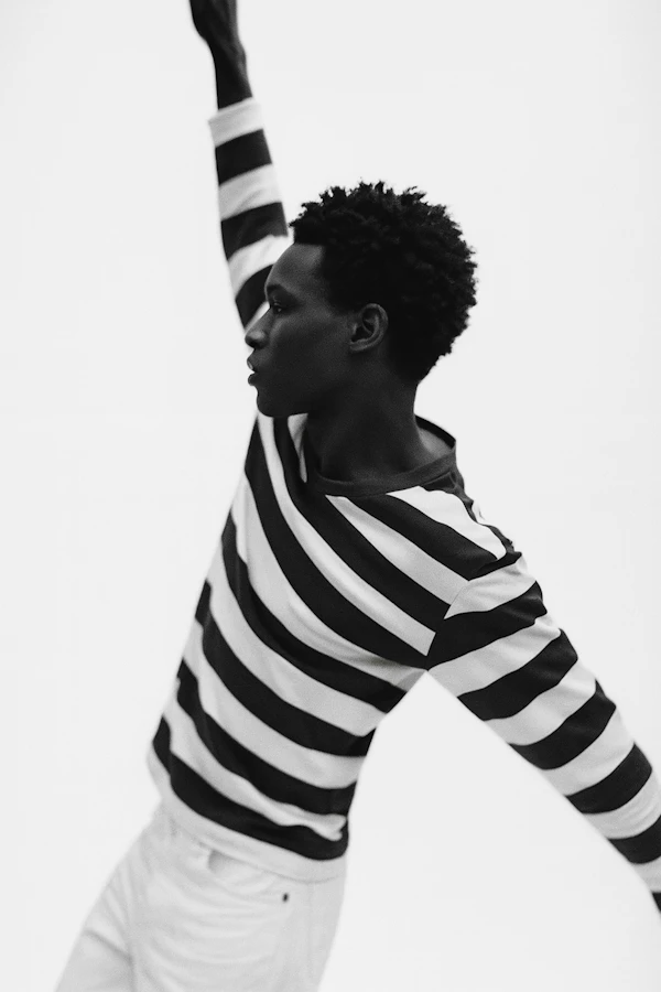 Dynamic Black and White Portrait