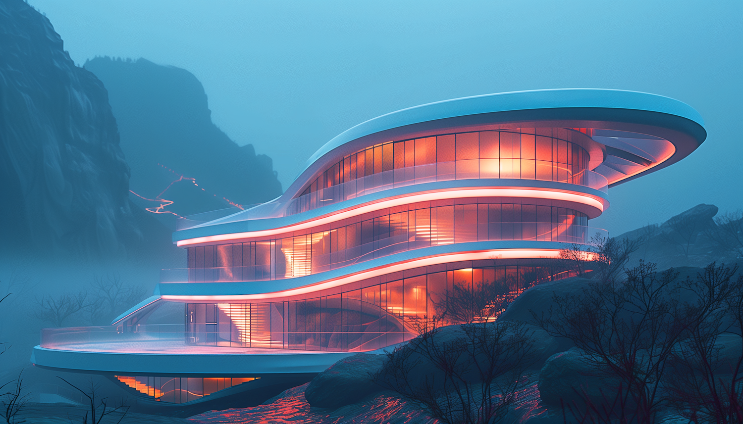 Futuristic Mountain Retreat