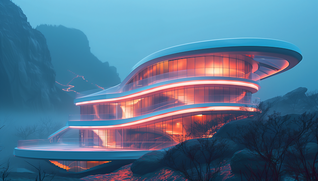 Futuristic Mountain Retreat