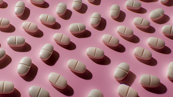 Capsule Pills on Pink Background