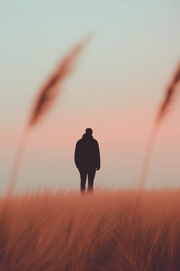 Solitary Figure in Field