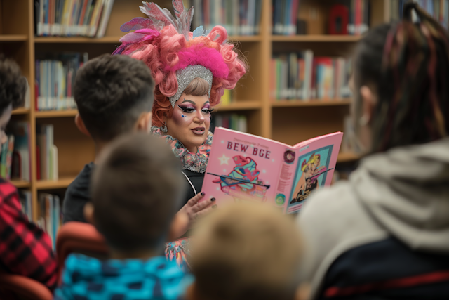 Drag Queen Storytime in Library