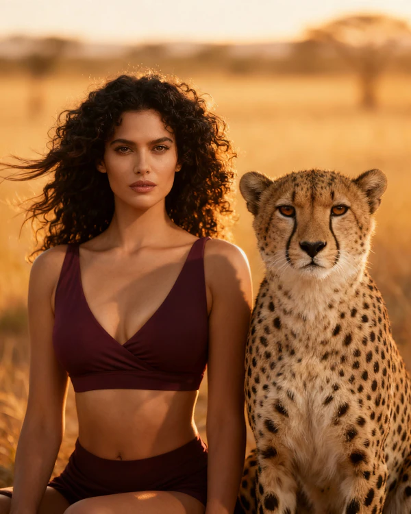 Woman and Cheetah Harmony