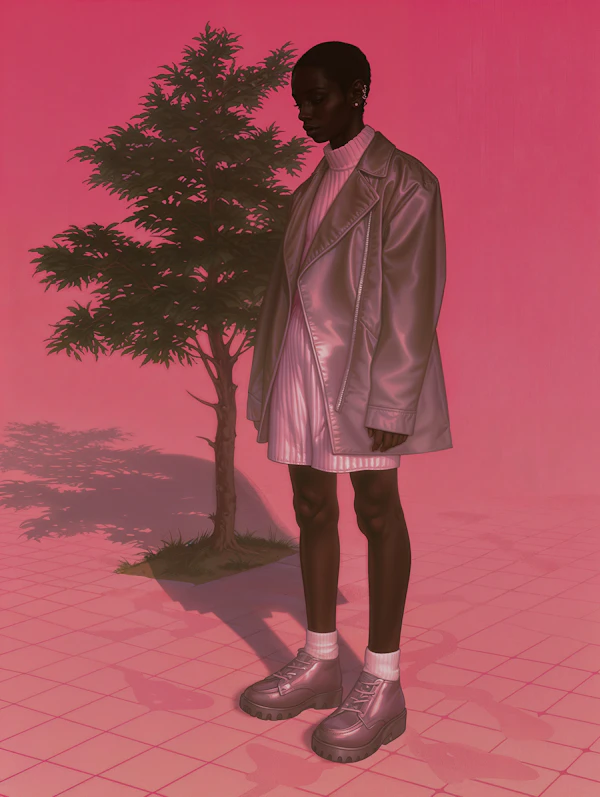 Surreal Pink Fashion Scene