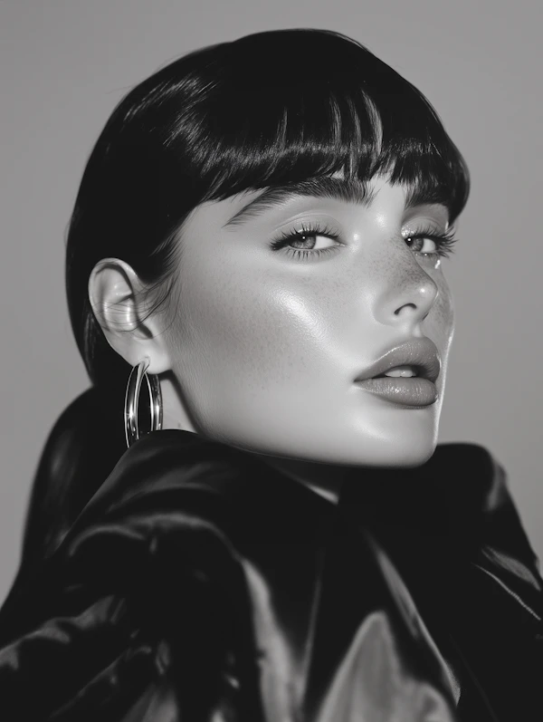 Elegant Black-and-White Portrait