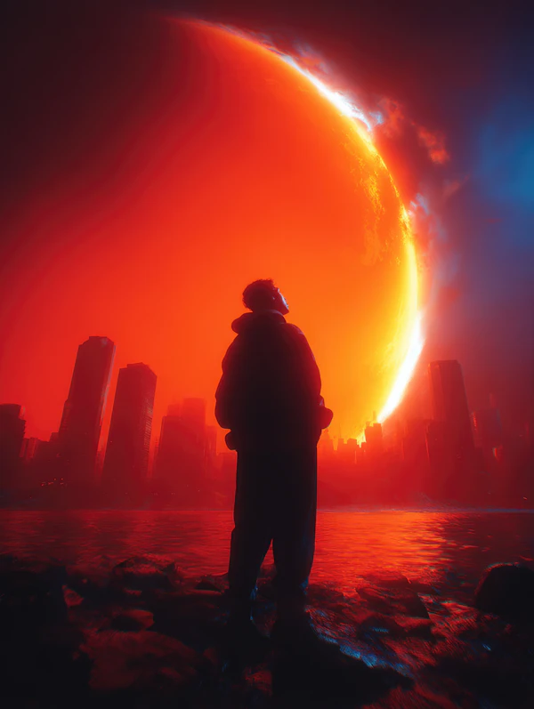 Silhouette by Fiery Water