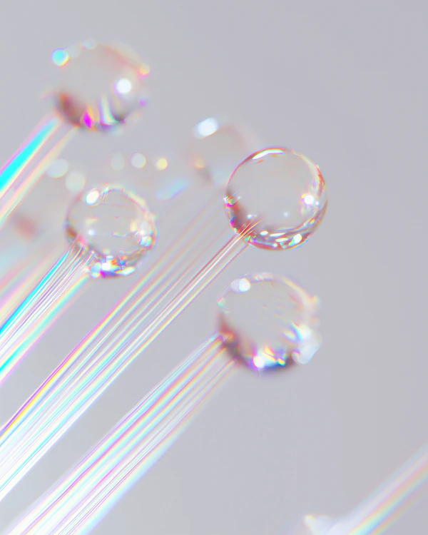 Rainbow Droplets Close-Up