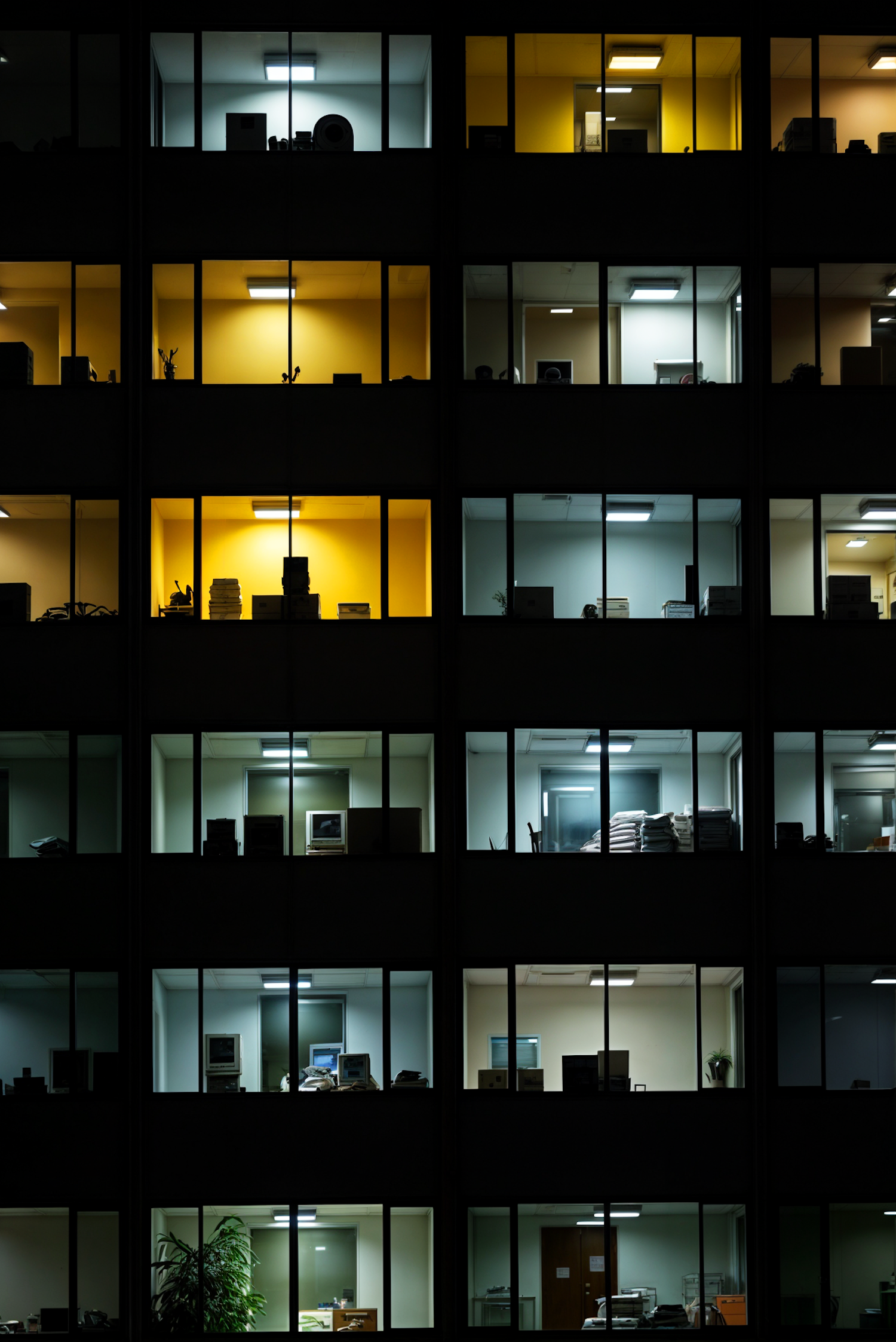 Nighttime Office Building