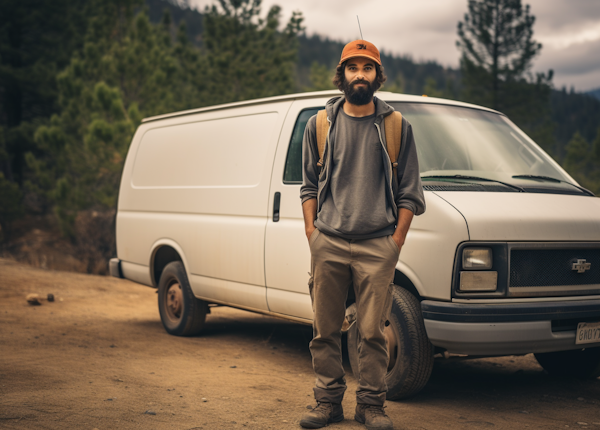 Serene Adventurer by the Van