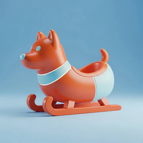 Dog-Shaped Toy Sled