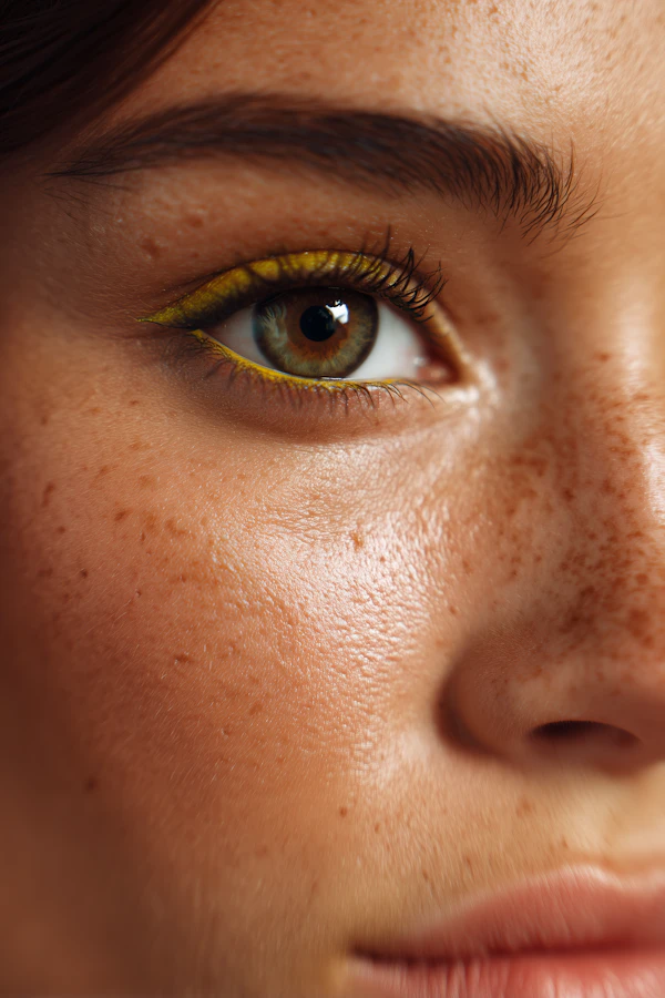 Eye with Yellow Eyeliner