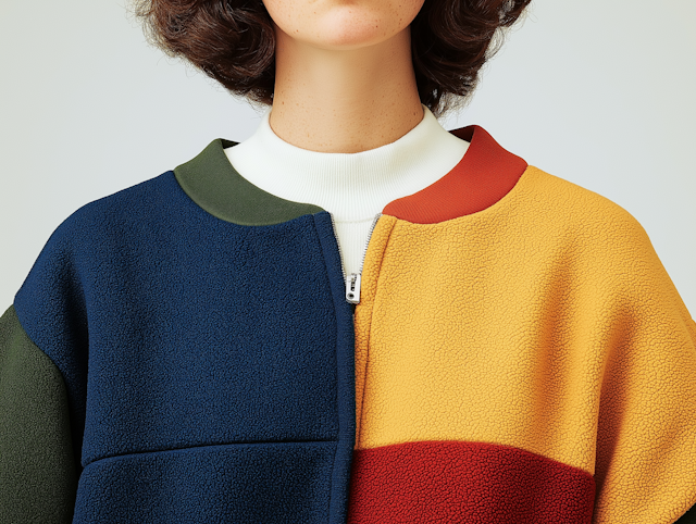 Color-Blocked Jacket Close-Up