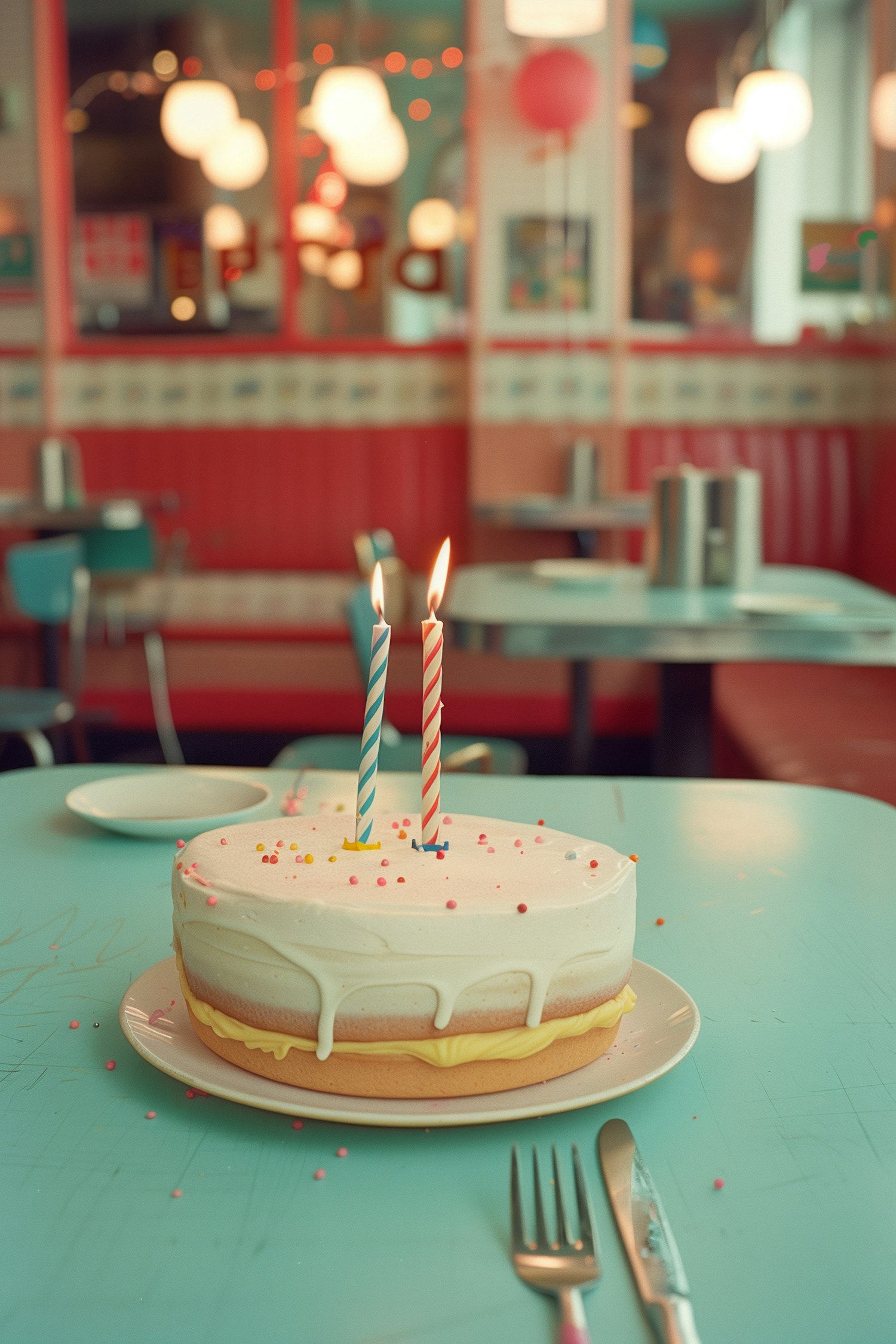 Birthday Celebration in Vintage Diner