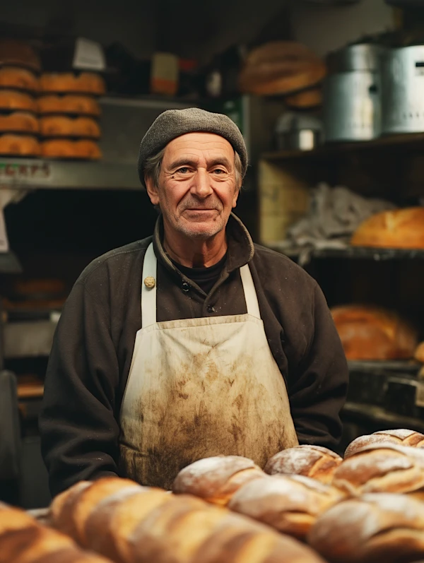 Experienced Artisan in His Bakery