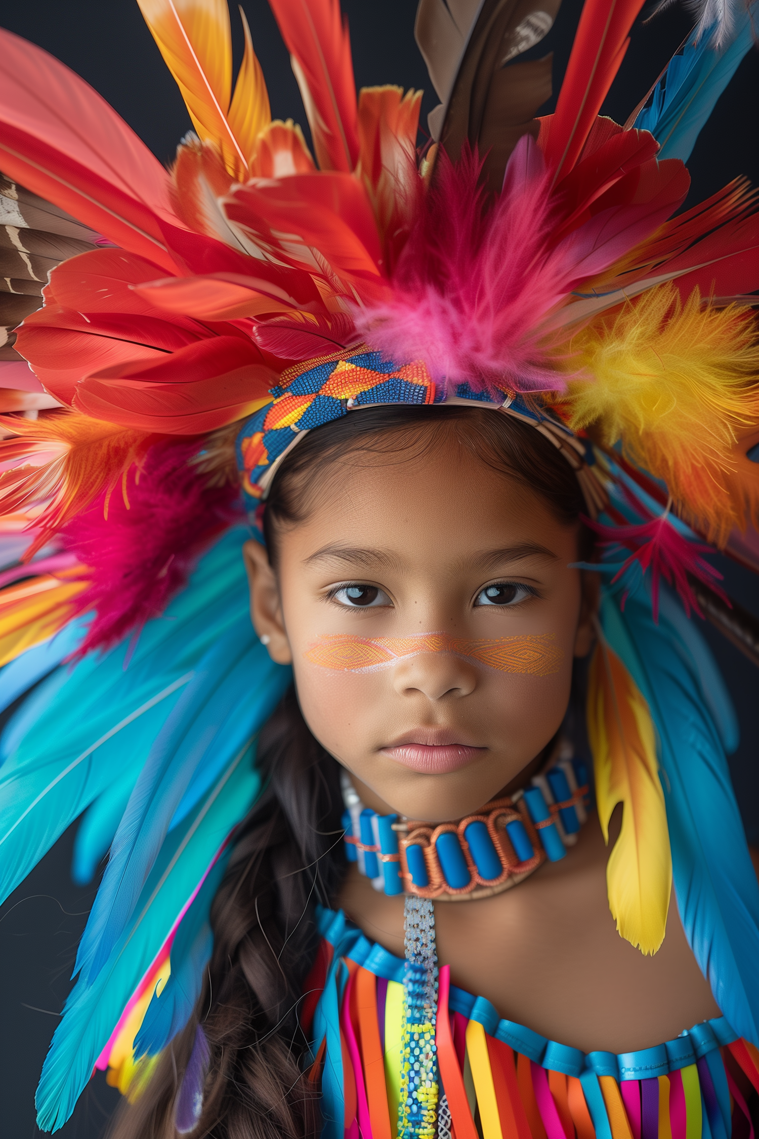 Serene Girl with Indigenous Attire