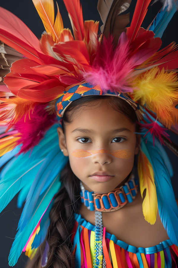 Serene Girl with Indigenous Attire