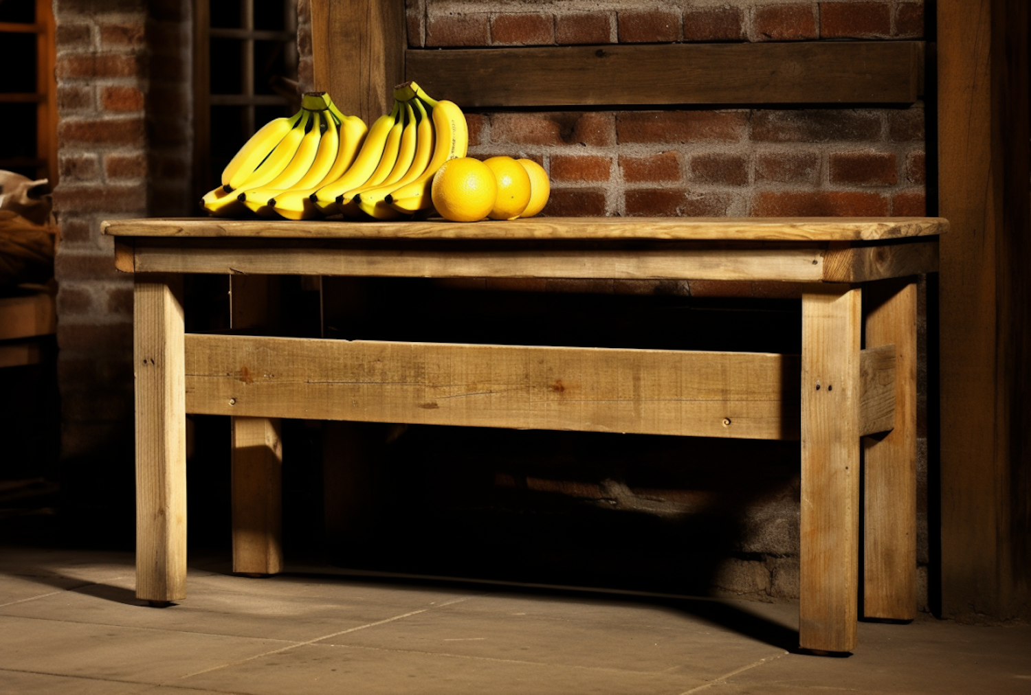 Rustic Fruit Display on Wooden Table