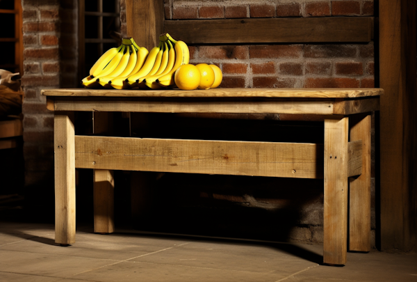 Rustic Fruit Display on Wooden Table