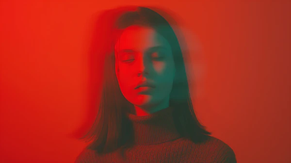 Dual-Tone Portrait of a Woman