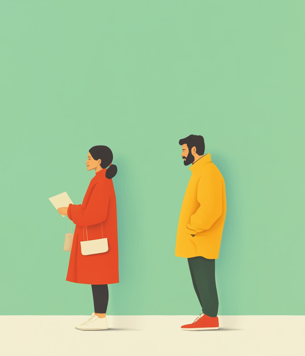 Minimalistic Illustration of Two People