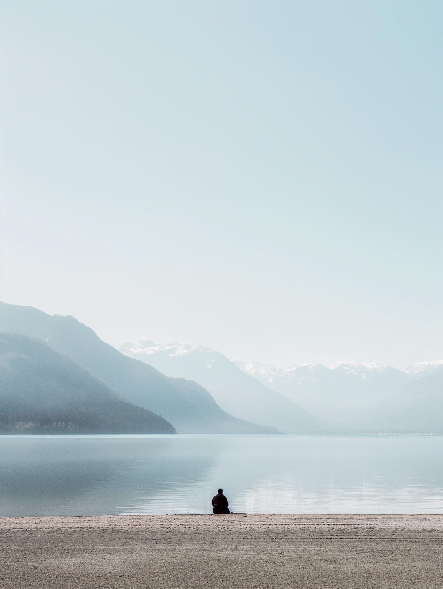 Solitary Contemplation by the Shoreline