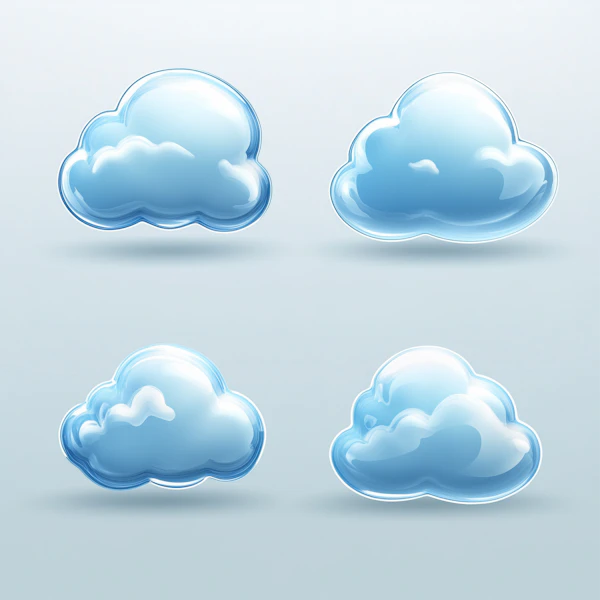 Glossy Cloud Icons
