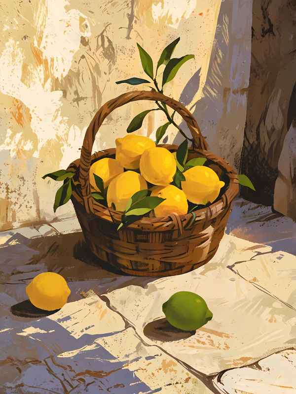 Basket with Citrus Fruit