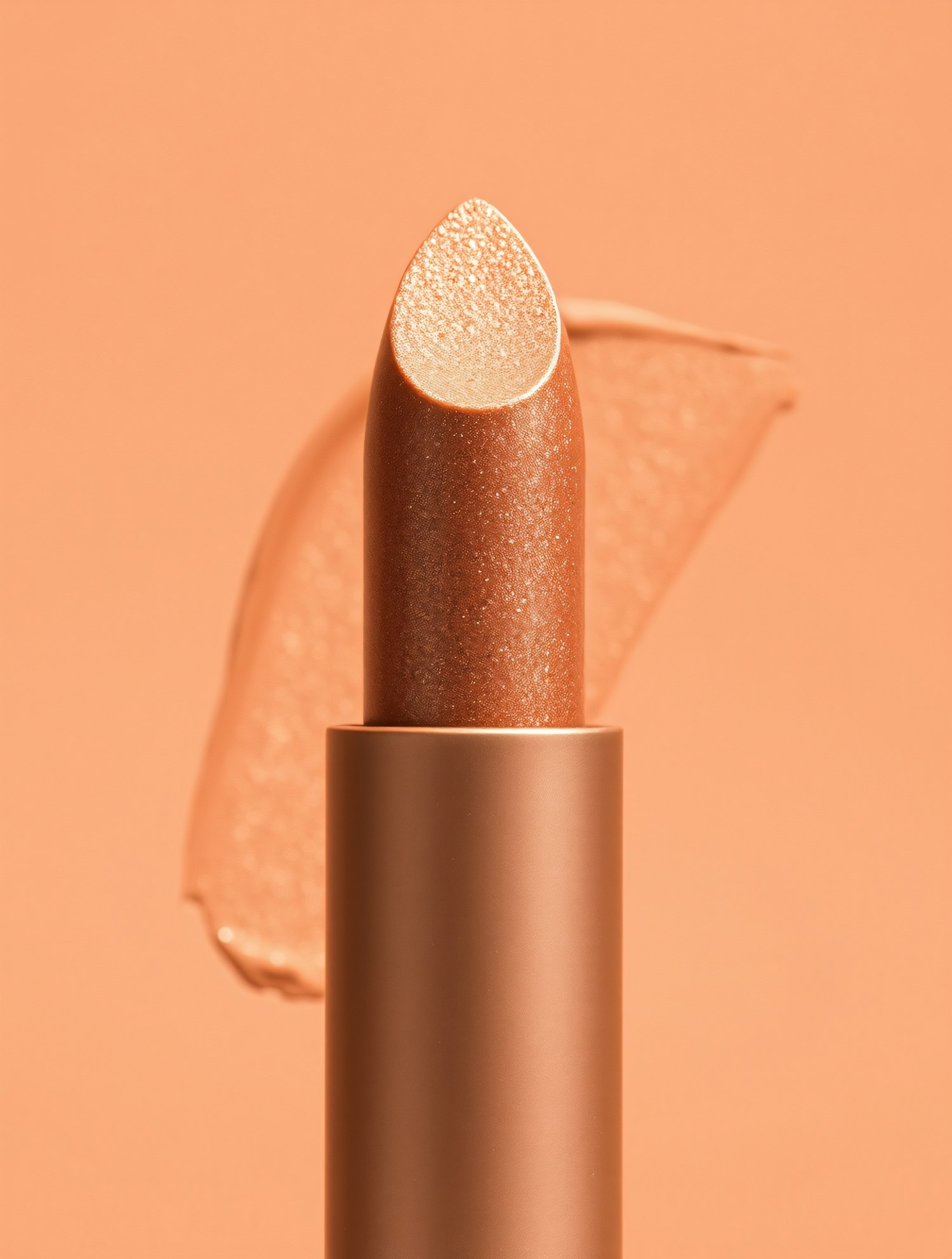 Shimmering Bronze Lipstick Close-Up