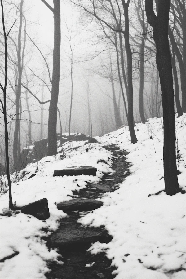 Serene Winter Forest Path