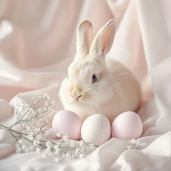 Pastel Rabbit Scene