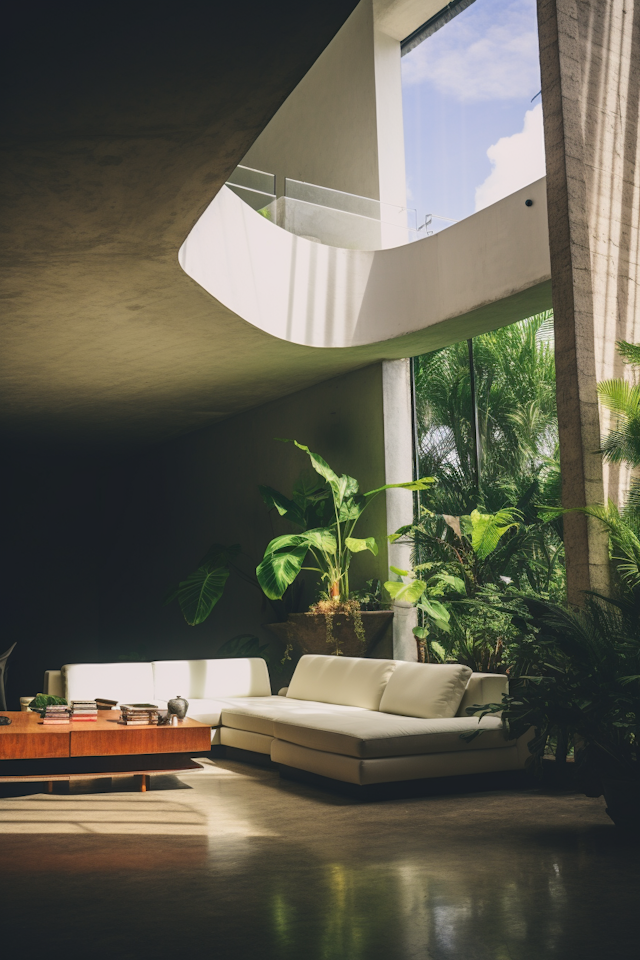 Minimalist Modern Living Room with Mid-Century Accents