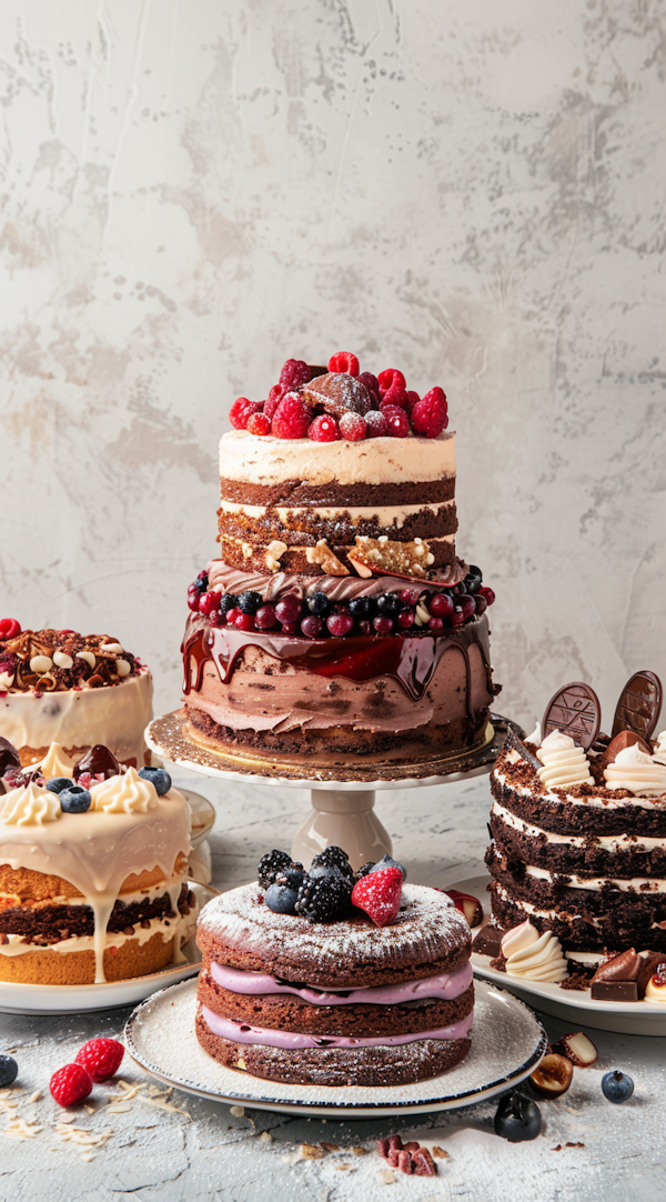 Elegant Array of Decorated Cakes