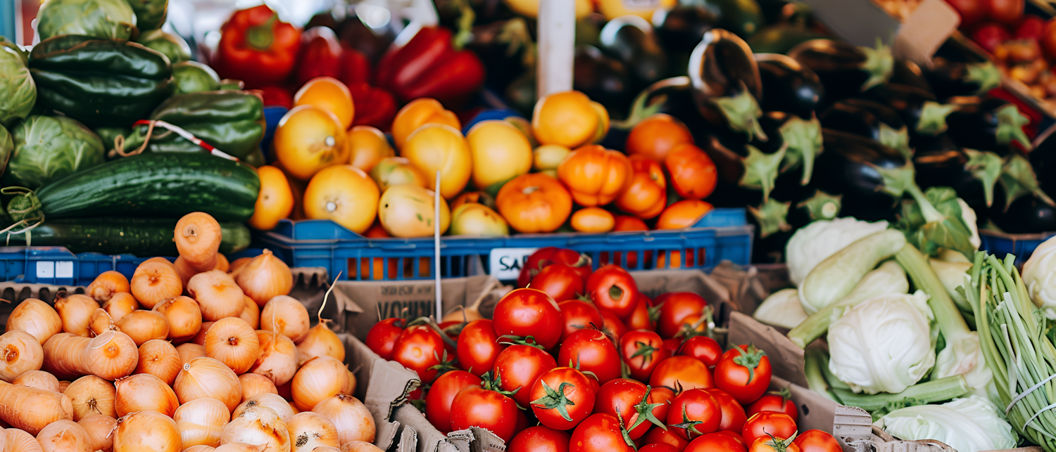 Vibrant Market Produce Display