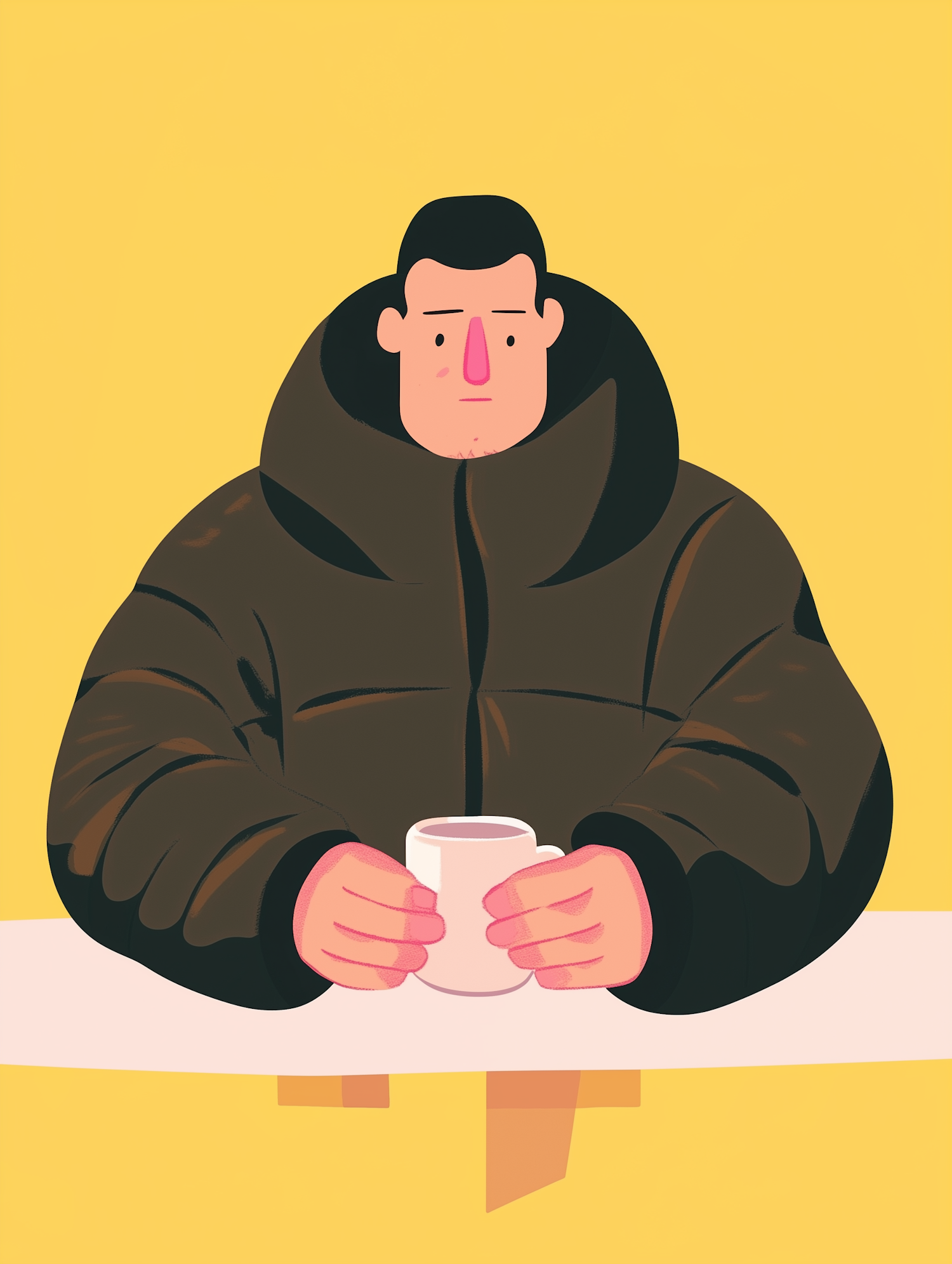 Man with Mug Illustration