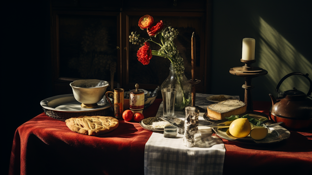 Vintage Breakfast Tableau