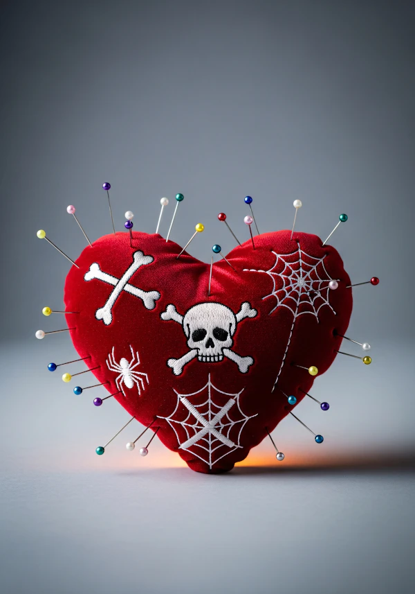 Embroidered Heart Cushion
