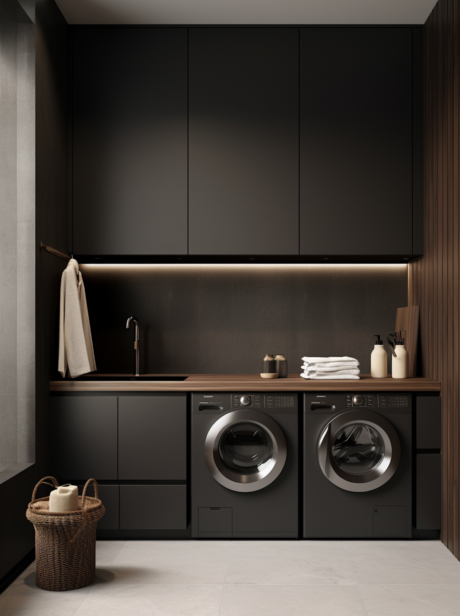 Sophisticated Monochrome Laundry Haven