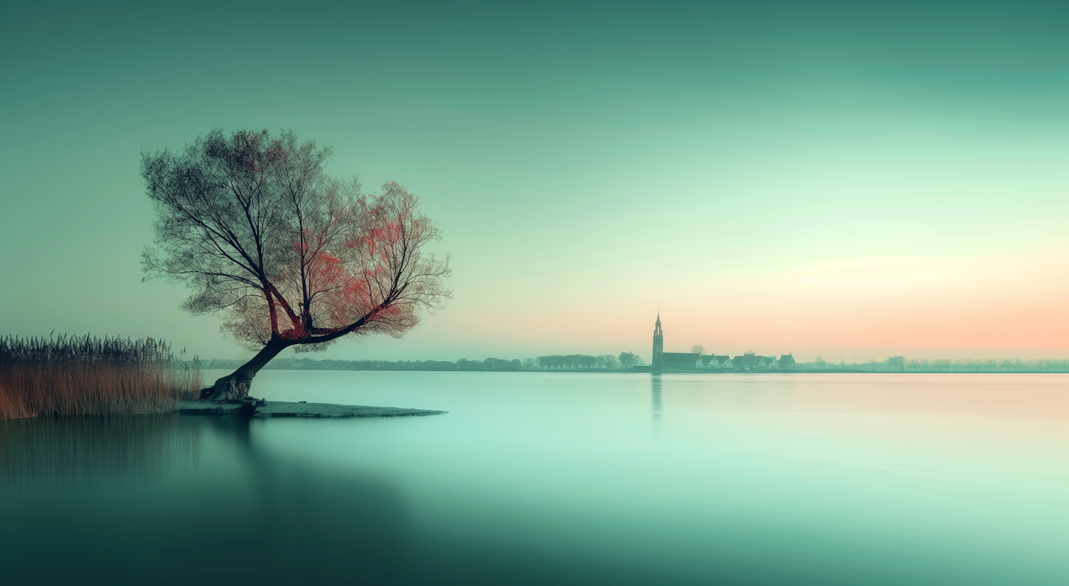 Serene Landscape with Tree and Water