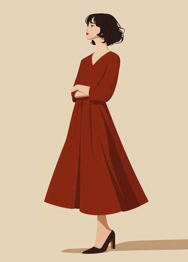 Stylized Female Figure Illustration