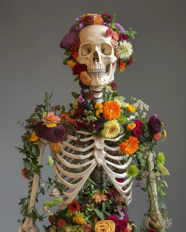 Floral Adorned Skeleton