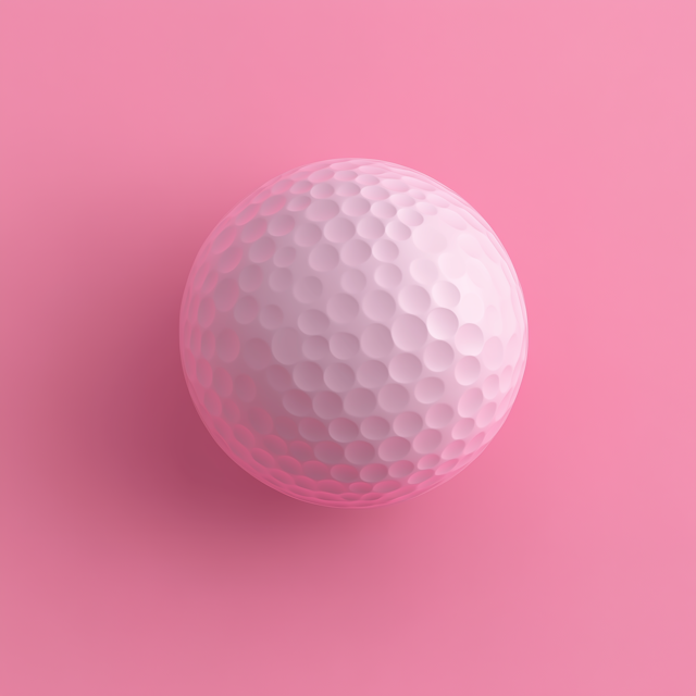 Solitary Golf Ball on Pink Background