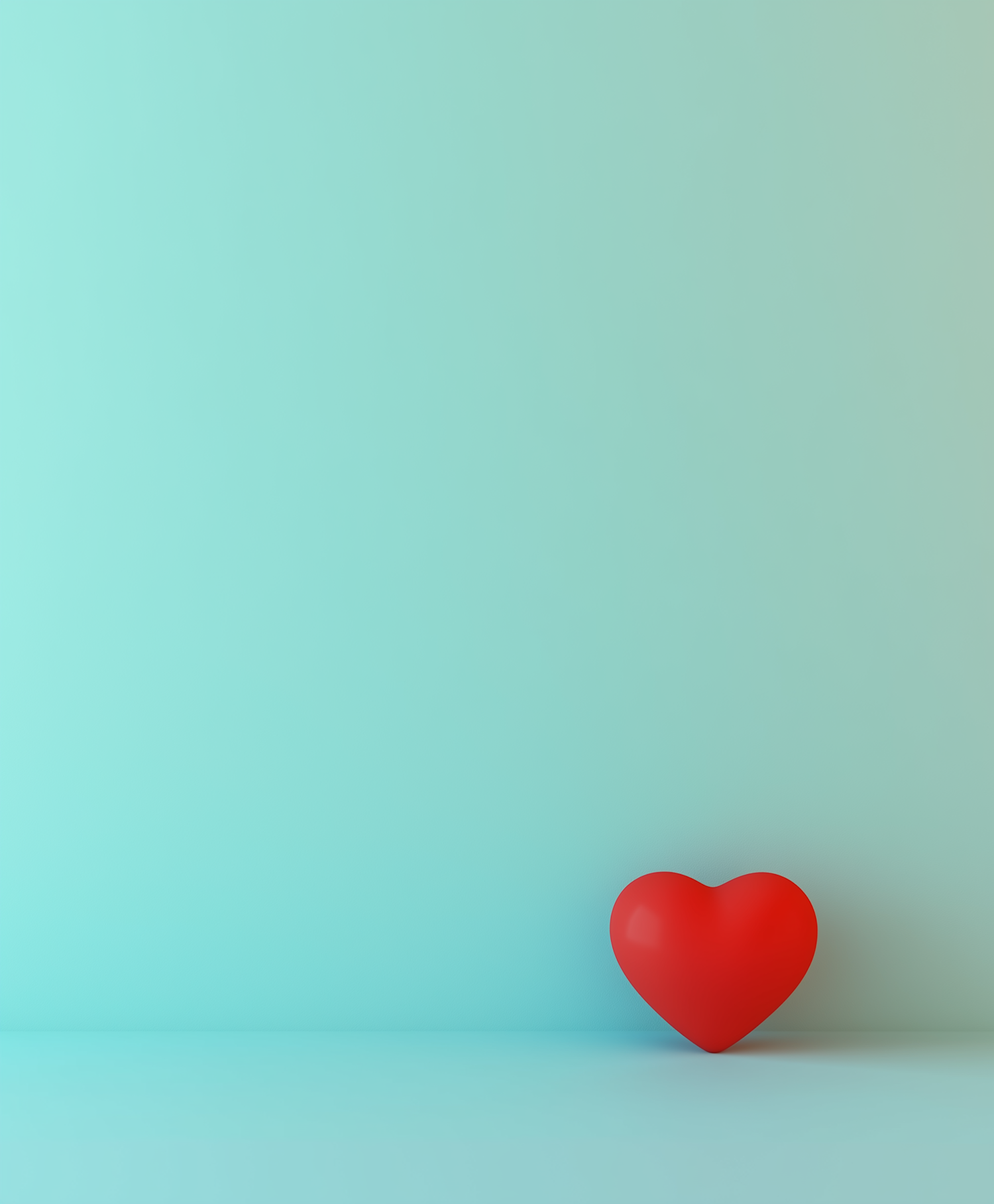 Red Heart on Blue Background