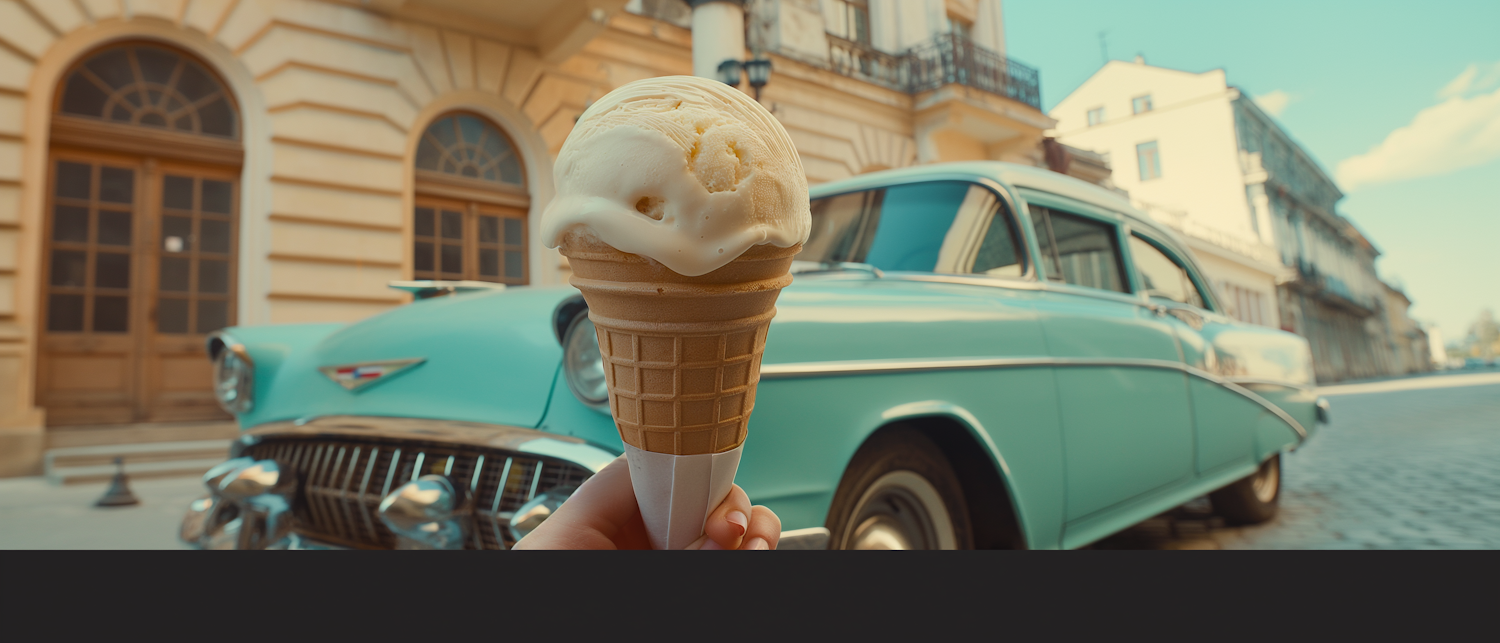 Vintage Car and Ice Cream