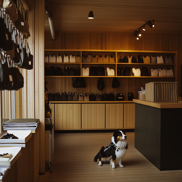 Cozy Store Interior with Dog