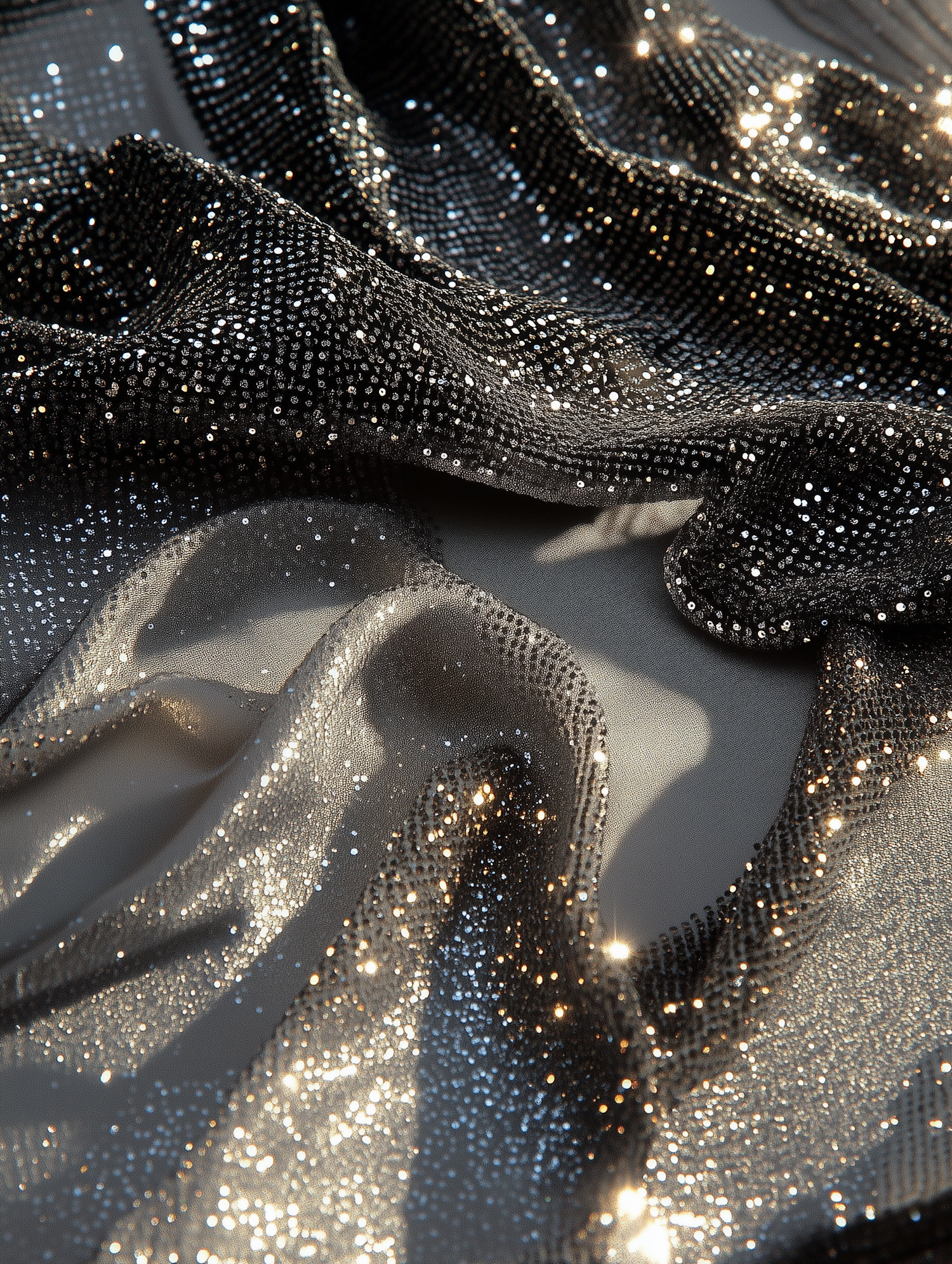 Shimmering Sequin Fabric Close-Up