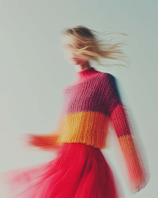 Dynamic Motion Blur with Colorful Attire