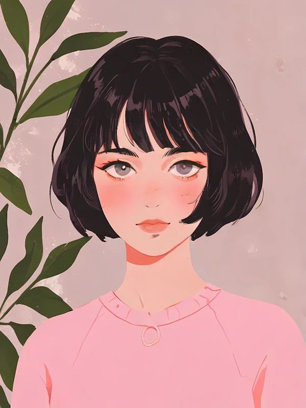Stylized Portrait of a Young Woman