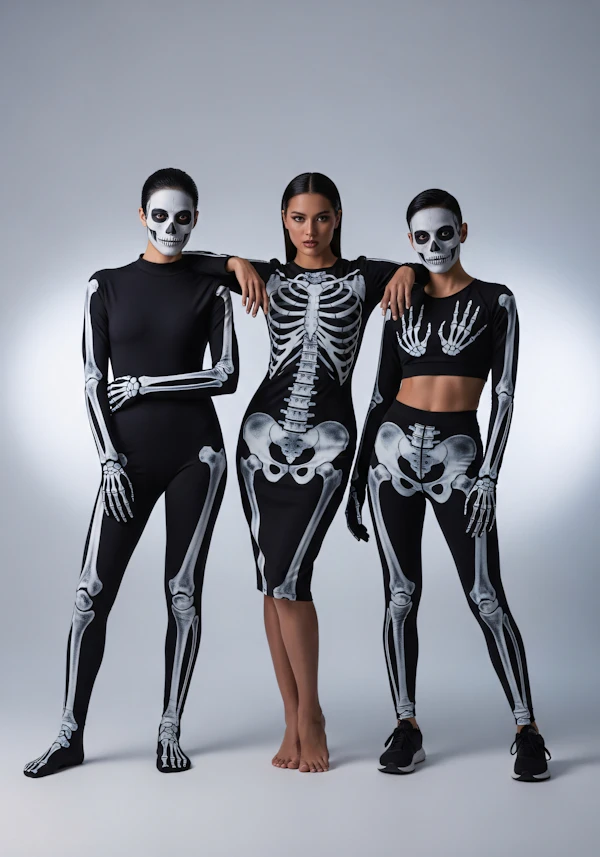 Skeleton Costume Trio