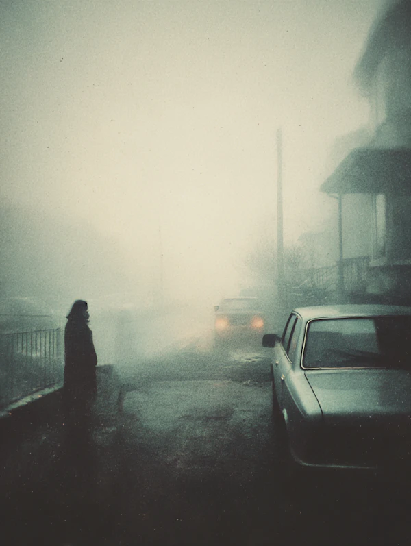 Foggy Urban Street Scene