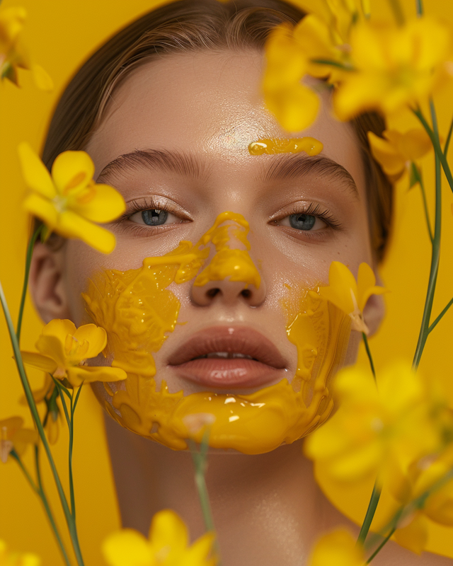 Portrait of Woman with Yellow Paint